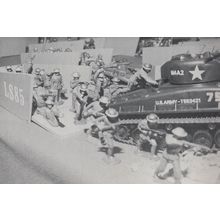 Toy Soldiers USA Tanks Army Groups Rare Military Postcard