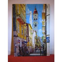 STREET SCENE, KEPKYPA, CORFU, GREECE used postcard =