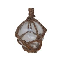 Pack Of 2] Clear Japanese Glass Ball Fishing Float With Brown Netting Decora...