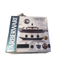 Farberware 104559 3-Crock Round Slow Cooker 1.5 Quart Stainless Steel