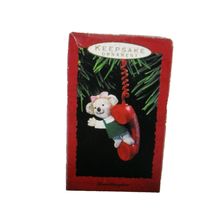 Vintage Hallmark Keepsake Granddaughter Bear on Phone Ornament 1993