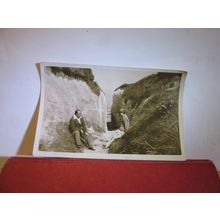 PATH THROUGH THE CLIFFS, UNKNOWN COASTLINE, vintage photograph 1930s =