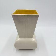 Vintage Red Wing Pottery Two Colors Vase #722 Yellow Beige 7.5”H MCM