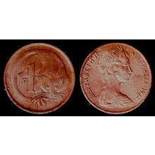 Australia One Cent 1972 Used Coin Possum Queen Elizabeth II 1c QE II