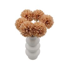 Woodside Home Living Artificial Chrysanthemum Ball Flowers - Coffee Set of 6