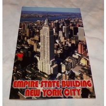 BIRD'S EYE VIEW OF EMPIRE STATE BUILDING NEW YORK CITY VINTAGE POST CARD