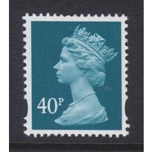 Y1711 U386 40p Turquoise-blue DE LA RUE, PVA(bluish) SHINY GUM ~ Unmounted Mint