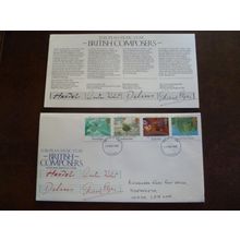 1985 GB Europa Music Year British Composers stamps Royal Mail FDC Leeds Holst