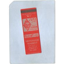 New Jersey Mendham Matchcover Mendham Market Peter Cillo Jr West Main St~3472