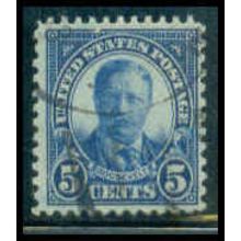 Used 637 5c Theodore Roosevelt Just Clears M09177