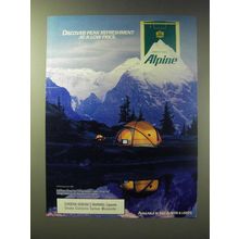 1989 Alpine Cigarettes Ad - Discover peak refreshment at a low price