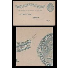 Canada ! #P7 Postal Card USED 1891 Loop Variety on Header