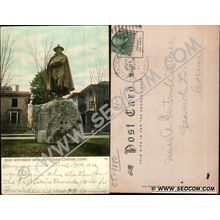 CT New London Postcard John Winthrop Monument Undivided Back ct_box4~1880