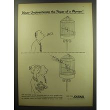1949 Ladies' Home Journal Magazine Ad - Power of a Woman - Love Birds
