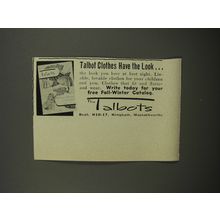 1953 Talbots Clothes Advertisement - Talbot Clothes have the look