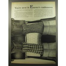 1953 Exeter Socks Ad - You're next in Exeter's cashmeres