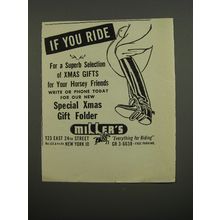 1953 Miller's Riding Clothes Ad - If you ride