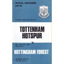 1971/72 Tottenham Hotspur / Spurs vs N Forest **FREE P&P**