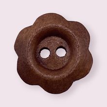 14mm Natural Wooden Buttons Flower Shape 2 Hole Brown Cardigan Knitting Sewing