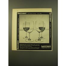 1961 Baccarat Crystal Advertisement - Perfection and Haut Brion Water Goblets
