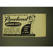 1961 Roseland Dance City Ad - You and the Night and the Music