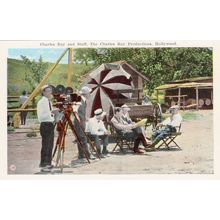 Charles Ray & Staff Silent Movie Film Team Hollywood USA Mint Postcard