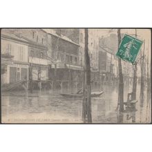 Les Passerelles Rue Saint-Charles, Inondations de Paris, 1910 - Lévy CPA LL6