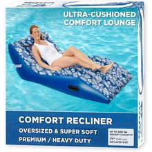 Aqua Ultra-Comfort Floating Pool Chair & Lake Raft with Pillow – Heavy Duty Pool