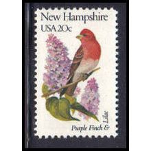 1981A 20c Birds/Flowers of New Hampshire Fine MNH Dry Gum V1990 (6)