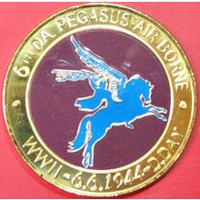 6th DA Pegasus Airborne. Challenge Coin. 1.50". 77b.