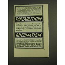 1906 Tartarlithine Rheumatism Ad