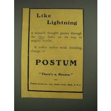 1908 Postum Drink Ad - Like Lightning