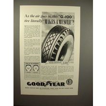 1939 Goodyear G-100 Tire Ad - Makes a Muscle