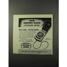 1956 Zeiss Ikophot Rapid Exposure Meter Ad - One-Hand