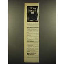 1966 JPL Jet Propulsion Laboratory Ad - Get Top Billing at JPL