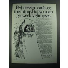 1987 Barron's Weekly Ad - Perhaps You Can't See The Future