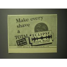1948 Eclipse Razor Blade Ad - a total eclipse