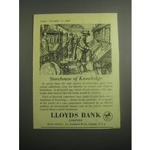 1948 Lloyds Bank Ad - Storehouse of knowledge