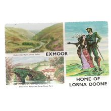 EXMOOR, HOME OF LORNA DOONE, DEVON.. multiview..unused vintage postcard =