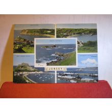 multiview, JERSEY, used vintage postcard 1953 postmark #