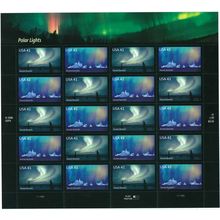 Polar Lights Sheet of Twenty 41 Cent Stamps Scott 4203-04