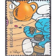 Belgique 2008 COB 3813 O Cote (2016) 2.00 € Les Schtroumpfs Bon appétit
