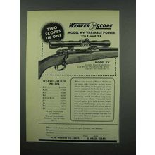 1953 Weaver Model KV Scope Ad - Two Scopes In One