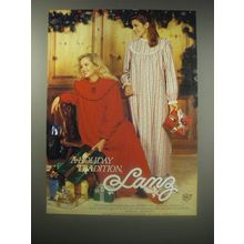 1990 Lanz Fashion Ad - A Holiday Tradition, Lanz