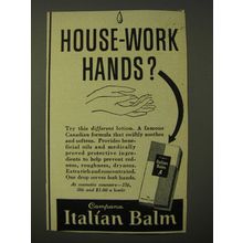 1950 Campana Italian Balm Ad - House-work hands?