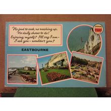 multiview, EASTBOURNE, SUSSEX used postcard.by Elgate #