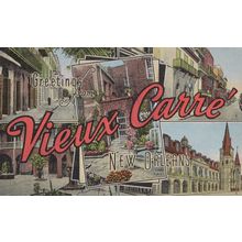 New Orleans LA Greetings Vieux Carre Old Square USA Postcard