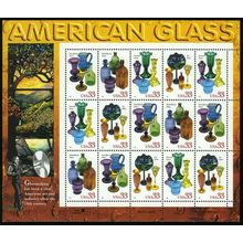 American Glass Sheet of Fifteen 32 Cent Postage Stamps Scott 3325-28