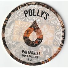UNUSED KEG CLIP FRONT - POLLY'S BREW CO (WALES) - PATTERNIST INDIA PALE ALE