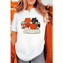 White Tis The Season Pumpkin Spice Latte Lover Graphic Crewneck T Shirt